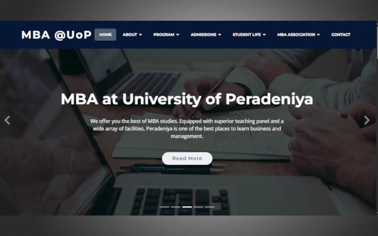 Website for MBA Program, University of Peradeniya (Ongoing)